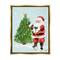 Stupell Industries Snowy Santa Claus Tree Scenery Framed Floater Canvas Wall Art